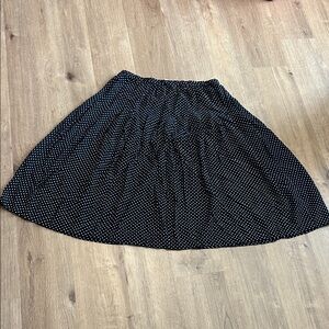 Evan Picone Black and White Polka Dot A-Line Skirt